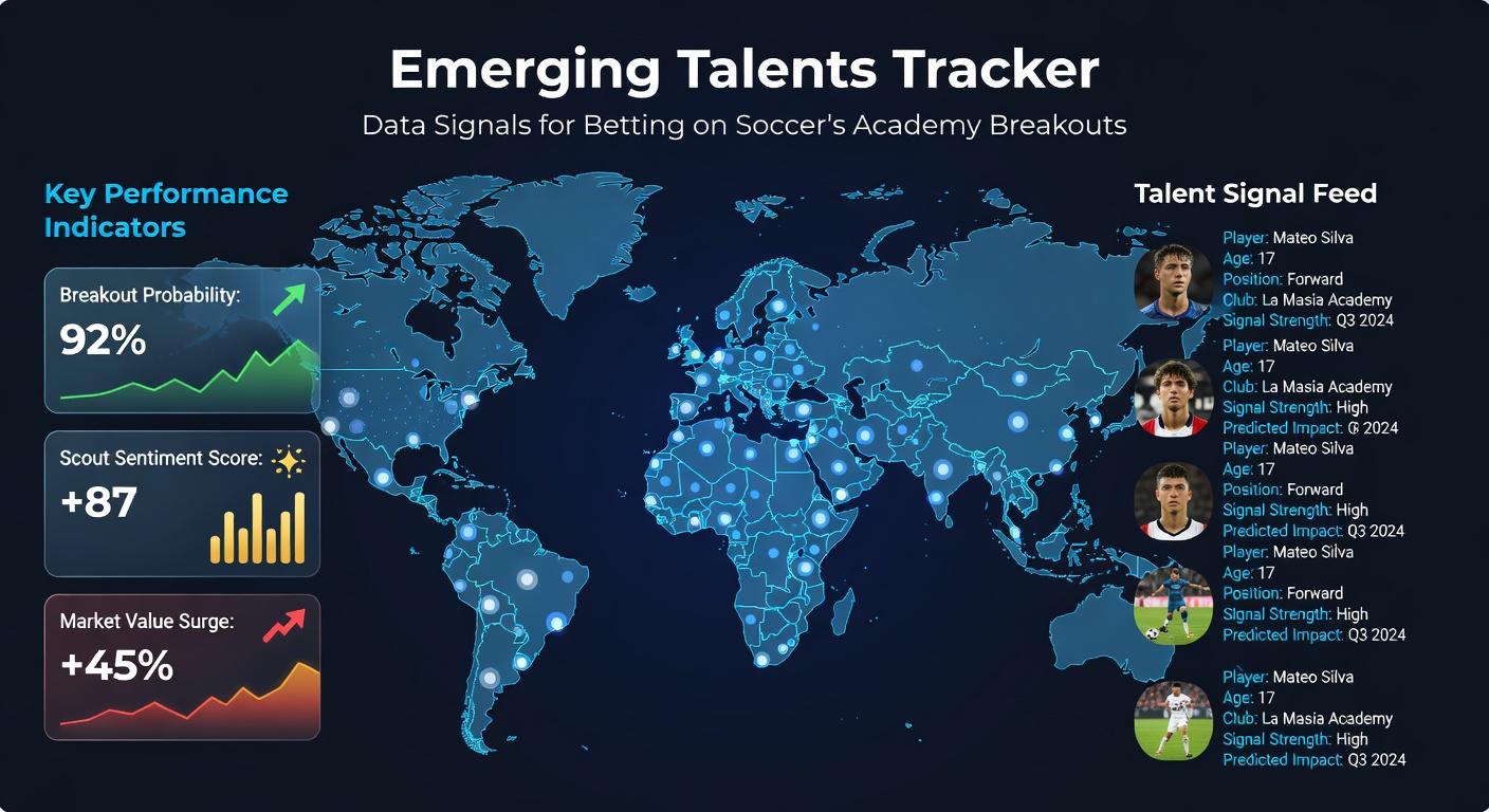 Data visualization chart showing rising minutes and performance stats for academy players transitioning to first-team action