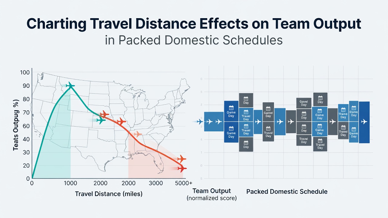 Soccer team bus traveling long distances between domestic league fixtures during a congested schedule
