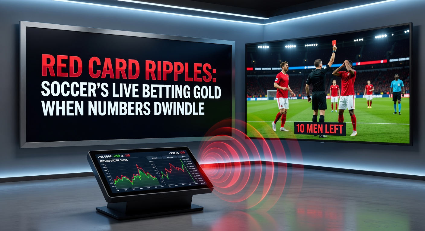 Graph showing odds fluctuations and goal surges following red cards in major soccer leagues, highlighting betting opportunities