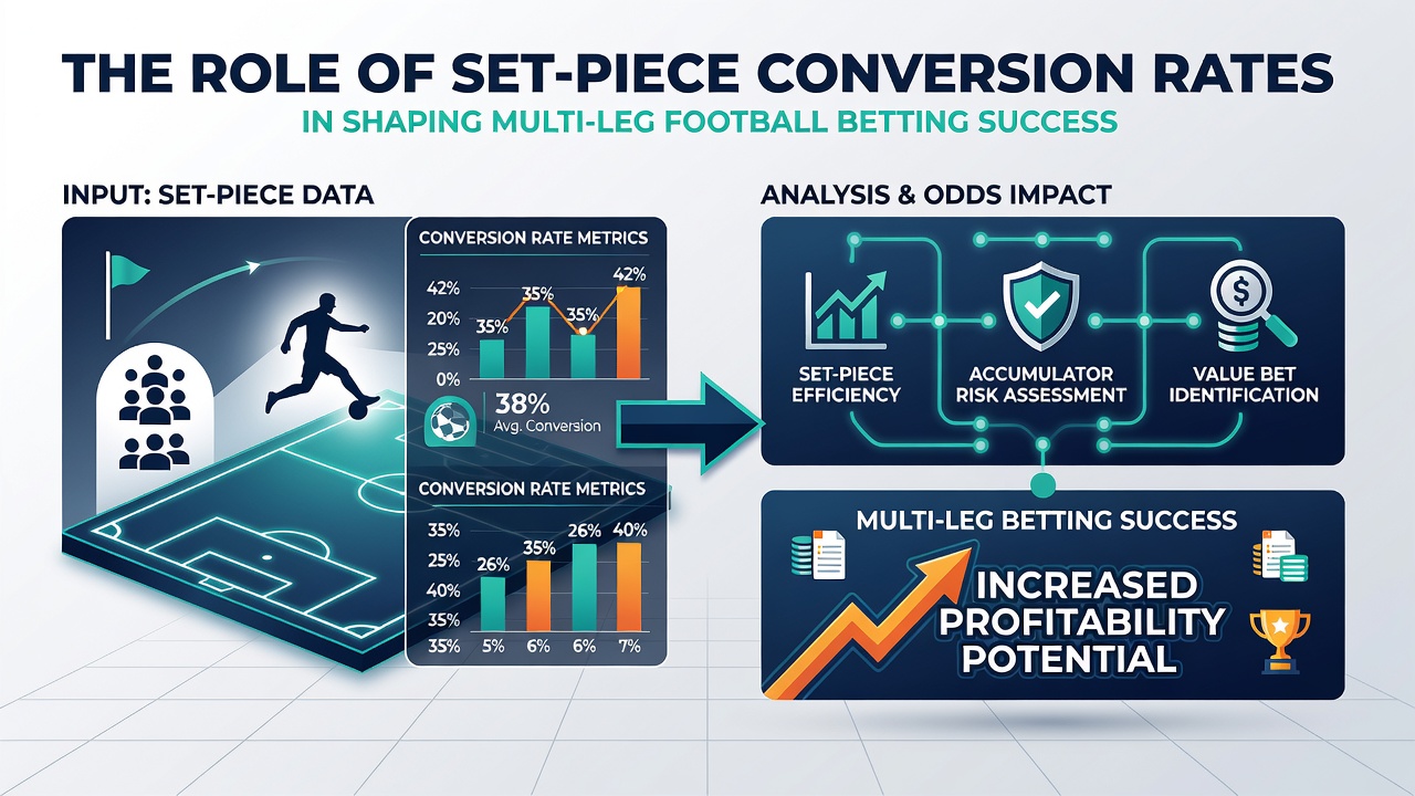 Statistical dashboard displaying set-piece conversion metrics and accumulator performance trends