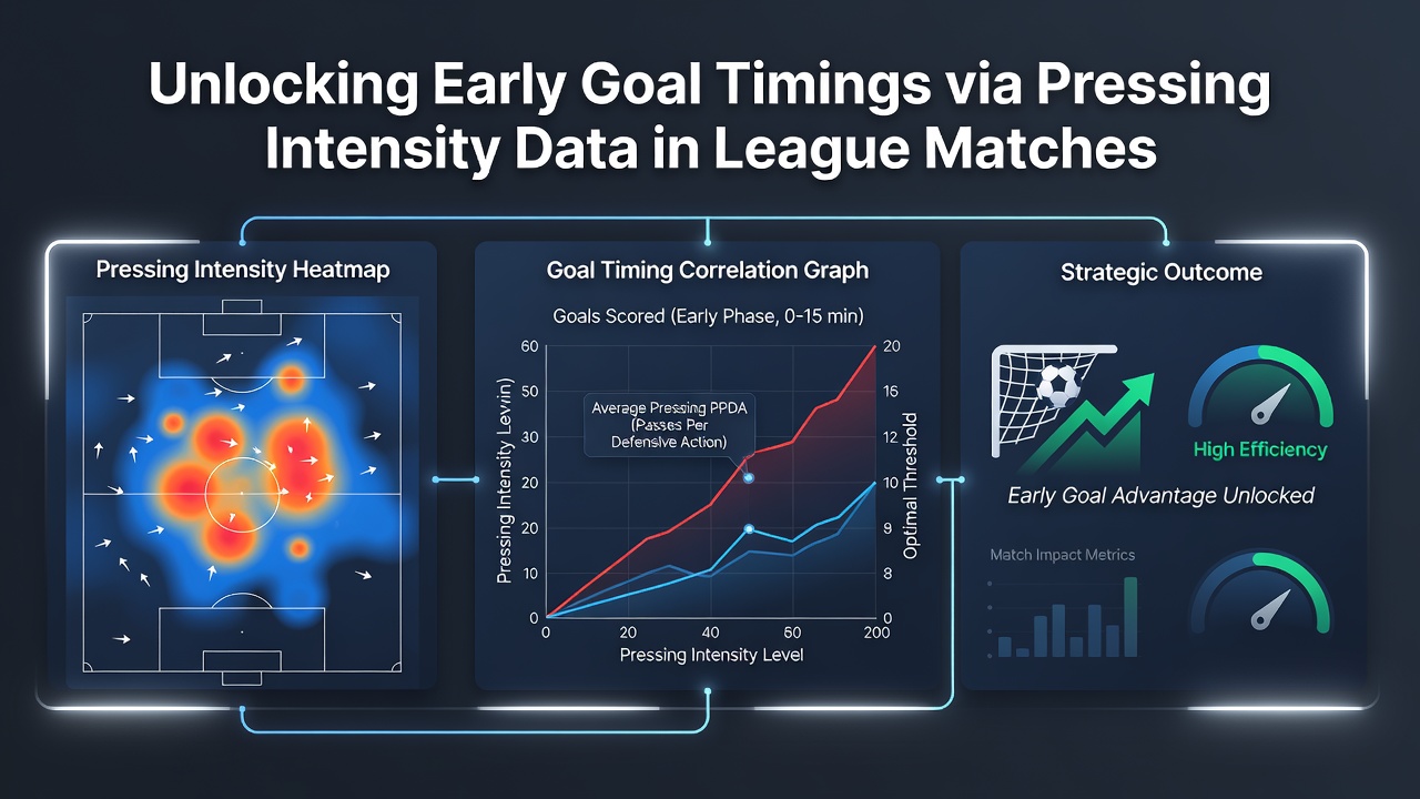 Football players executing a high press in a league match with intensity metrics overlay